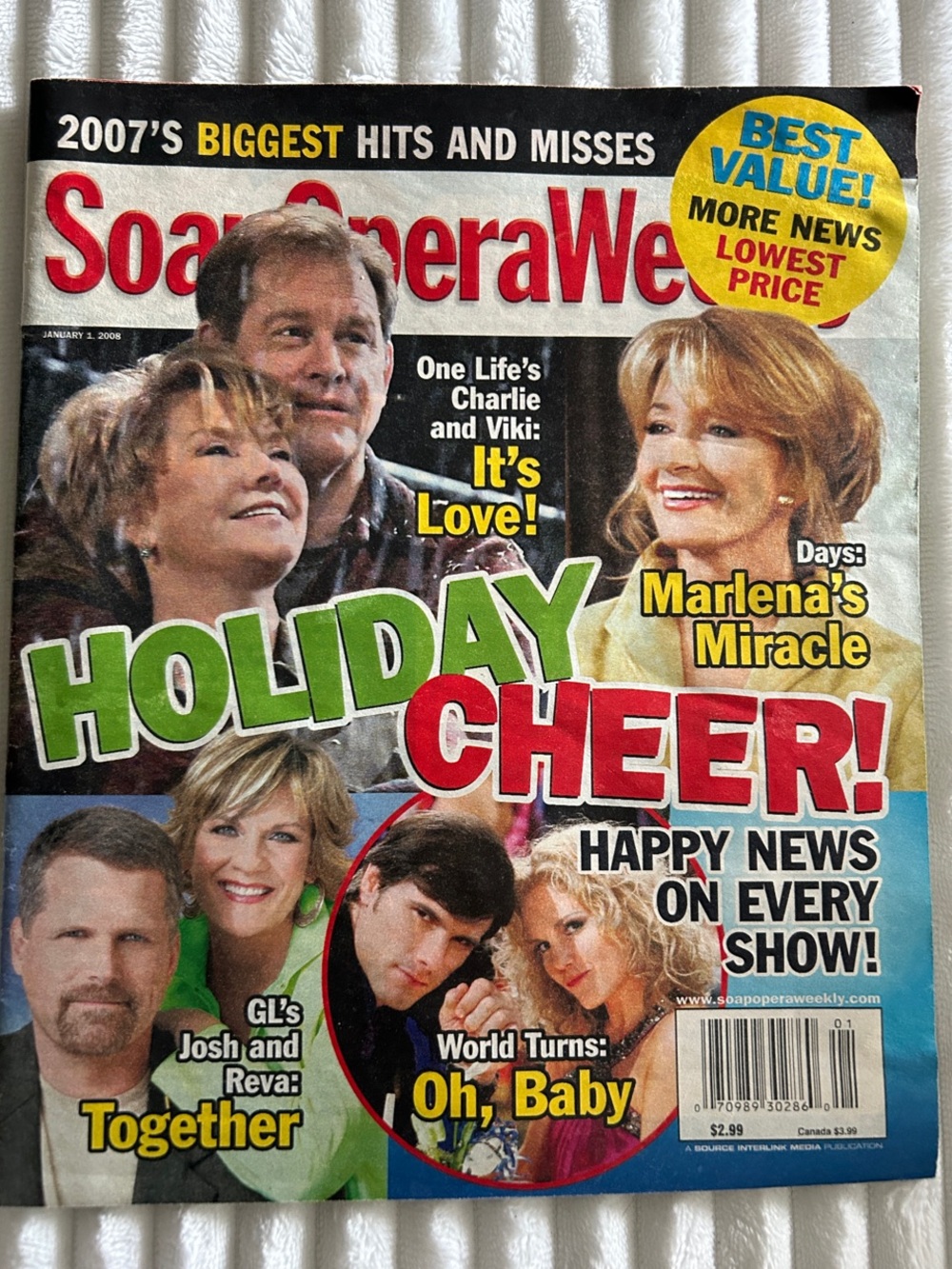 01/01/2008 Vintage Soap Opera Weekly Holiday Cheer! Magazine